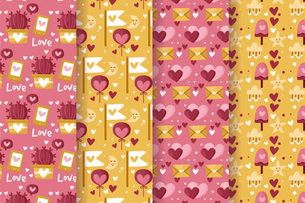 浪漫爱情主题面料印花服装印花设计