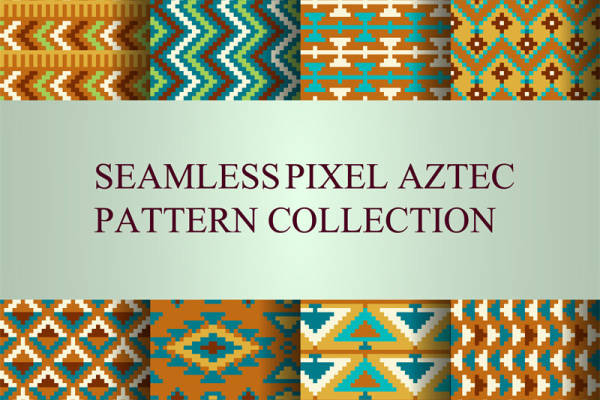 复古无缝像素阿兹特克面料印花服装印花设计
