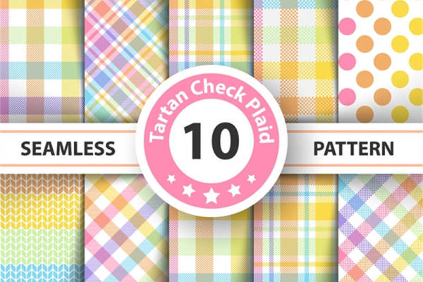 探索10种无缝拼接的格子图案面料印花服装印花