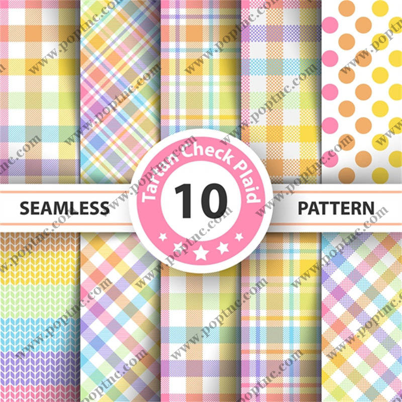 探索10种无缝拼接的格子图案面料印花服装印花