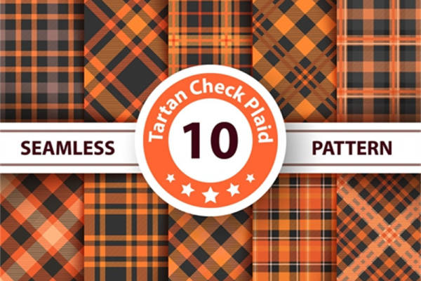 经典苏格兰风格服装印花面料：10种无缝格子图案设计