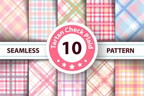 多色苏格兰格子服装印花面料图案设计