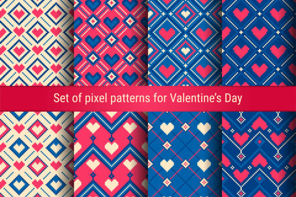 情人节主题面料印花设计：浪漫心形图案服装印花