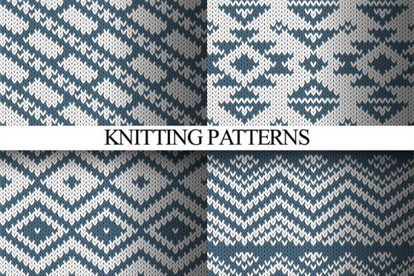 经典蓝白几何图案面料印花服装印花设计