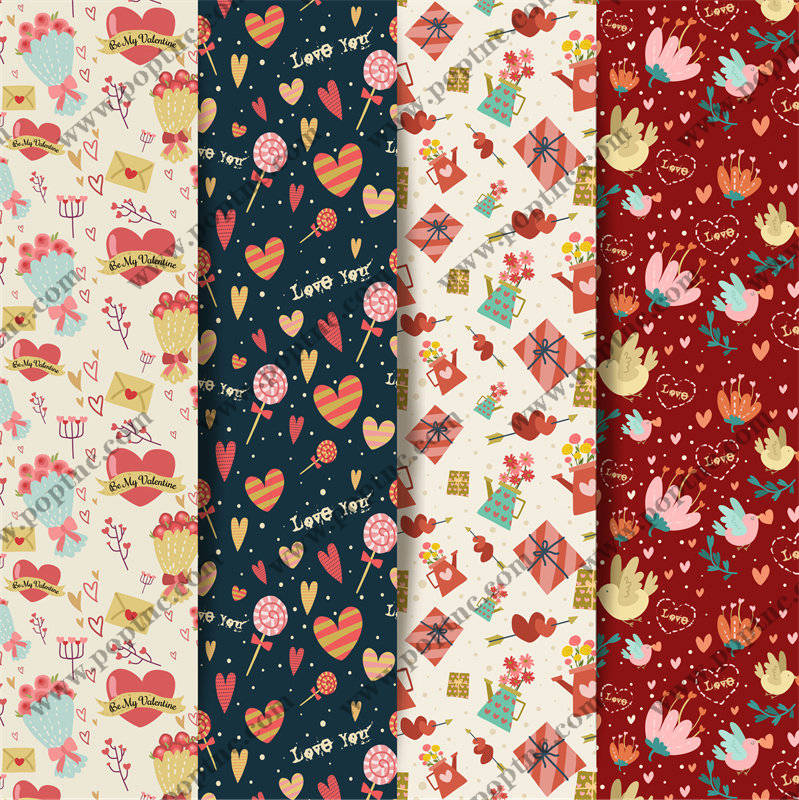 情人节主题面料印花服装印花设计