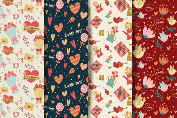 情人节主题面料印花服装印花设计