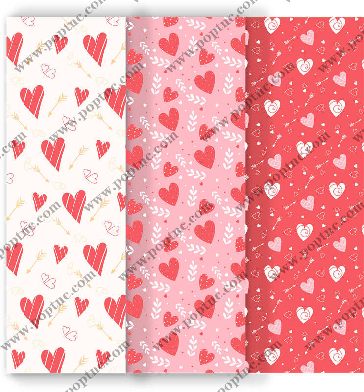 情人节主题服装印花面料:浪漫心形图案设计