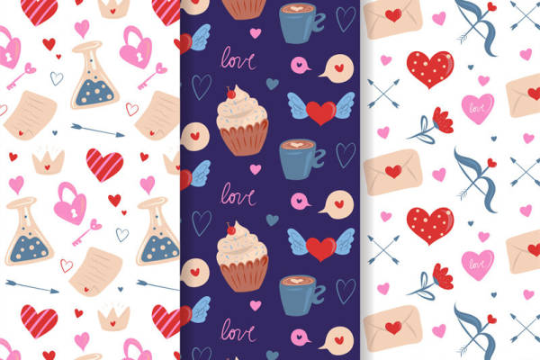 浪漫爱情主题面料印花，甜蜜服装印花设计