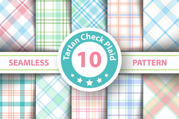 多色格子图案面料印花服装印花设计