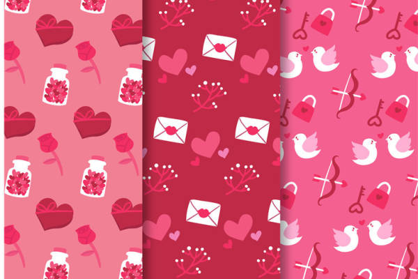 浪漫粉色系面料印花,适合情人节服装印花设计