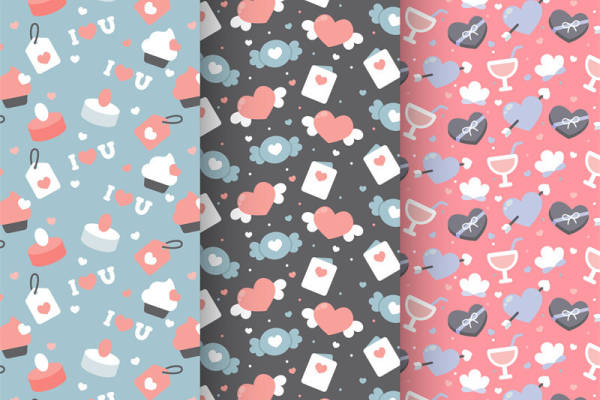 时尚浪漫主题面料印花，适用于情人节服装印花设计