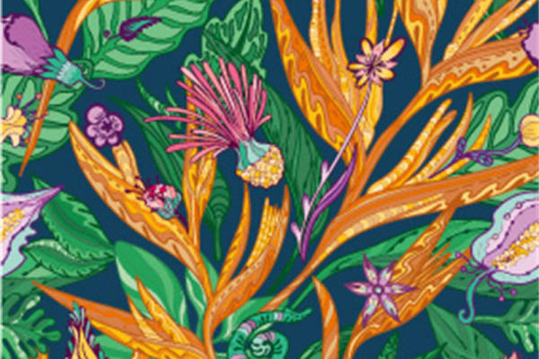 热带风情植物面料印花服装印花设计
