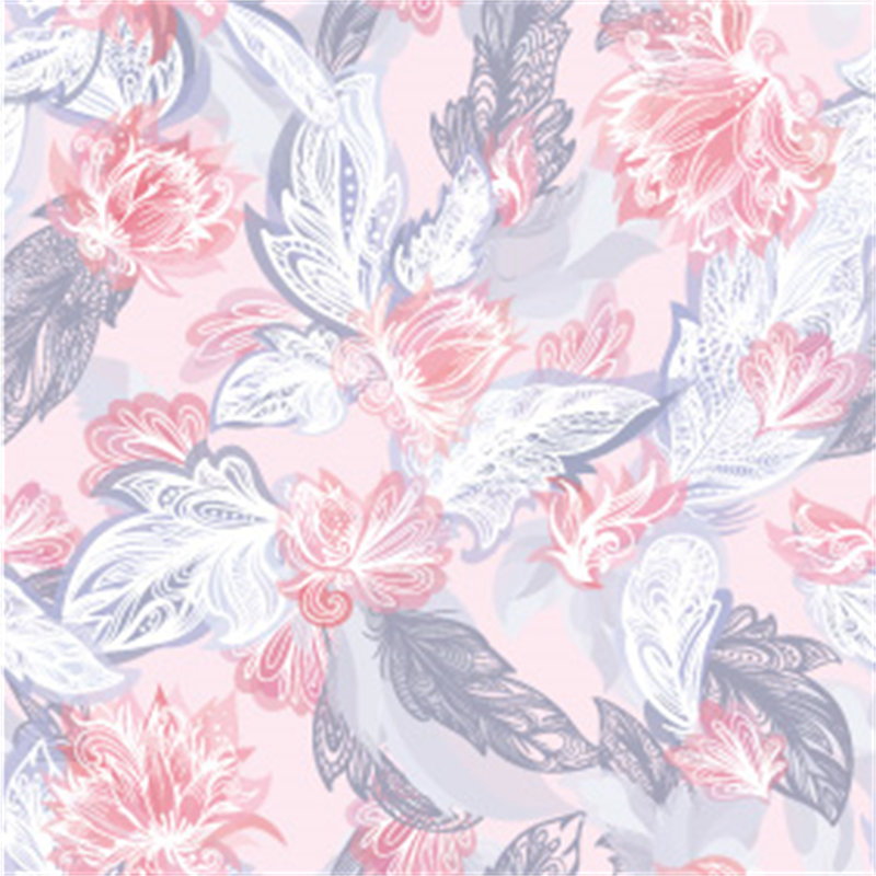 优雅花卉图案面料印花,适用于春夏服装印花设计