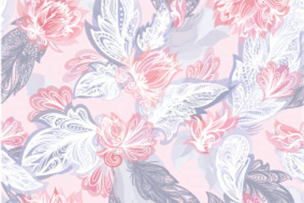 优雅花卉图案面料印花，适用于春夏服装印花设计