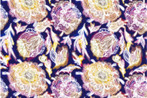 复古风格花卉图案面料印花服装印花设计