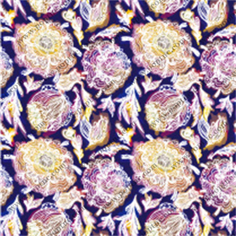 复古风格花卉图案面料印花服装印花设计