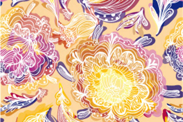 时尚花卉面料印花设计,适用于春夏服装印花