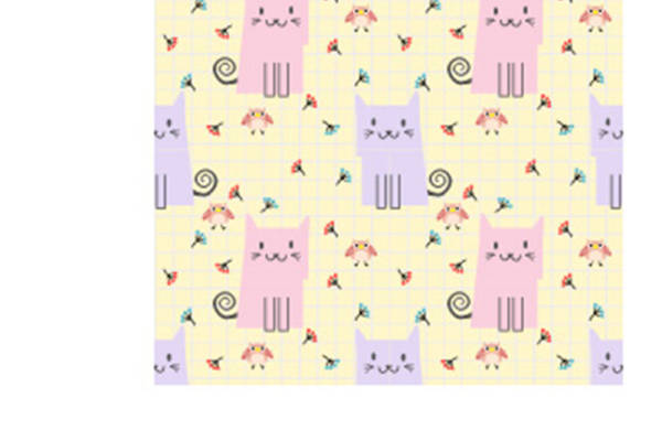 可爱卡通猫咪图案面料印花,儿童服装印花设计