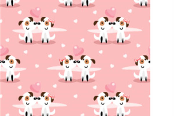 可爱卡通奶牛图案粉色面料印花服装印花设计
