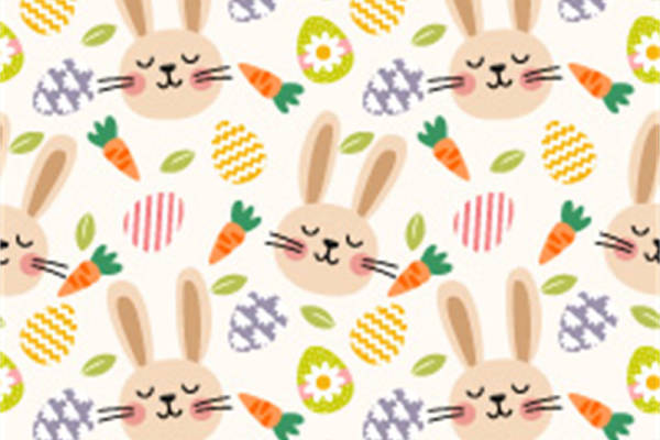 可爱兔子胡萝卜图案面料印花服装印花设计