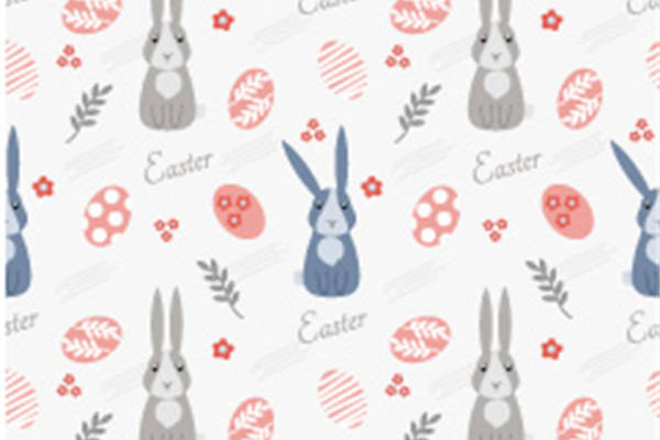 可爱复活节兔子服装印花面料设计