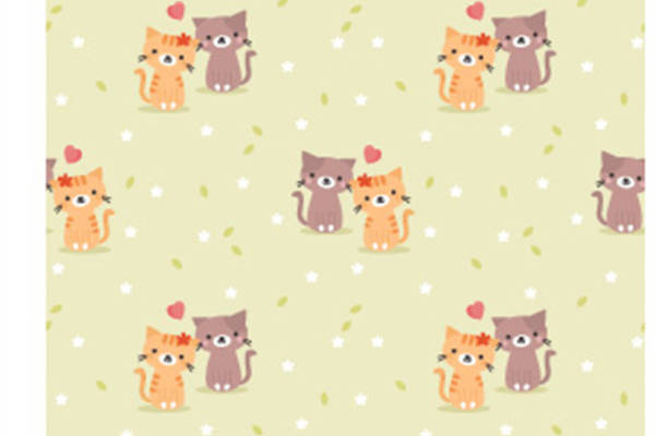 可爱卡通猫咪面料印花服装印花设计