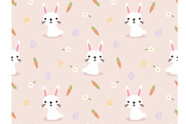 可爱兔子胡萝卜图案面料印花服装印花设计