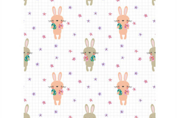 可爱卡通兔子面料印花 儿童服装印花设计