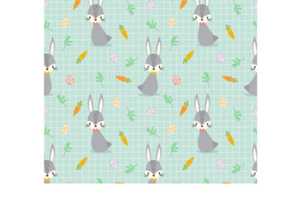 可爱卡通兔子胡萝卜图案面料印花服装印花设计