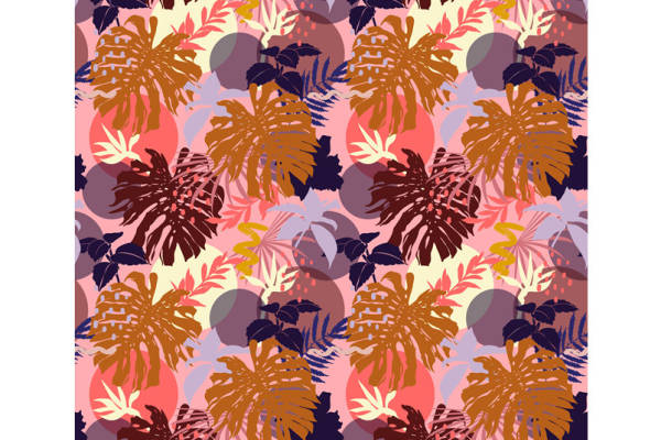 热带风情棕榈叶面料印花,夏日服装印花设计新趋势