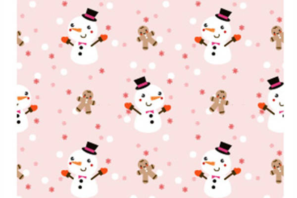 冬季可爱雪人服装印花面料设计，节日气氛浓厚