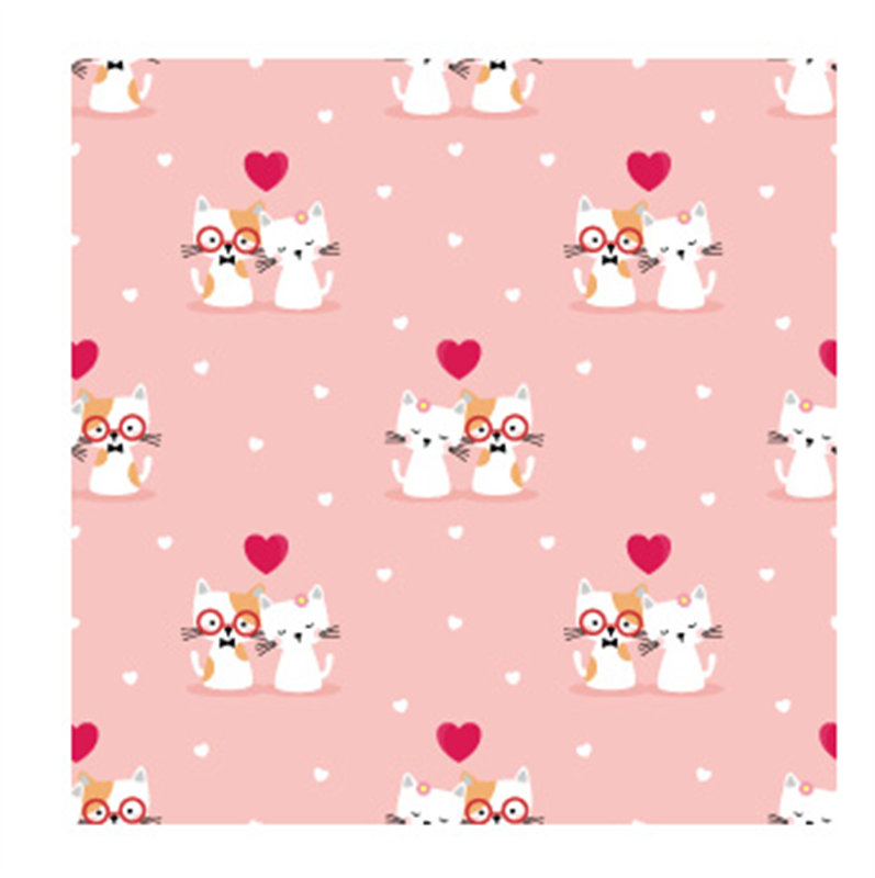 可爱卡通猫咪眼镜图案面料印花服装印花设计