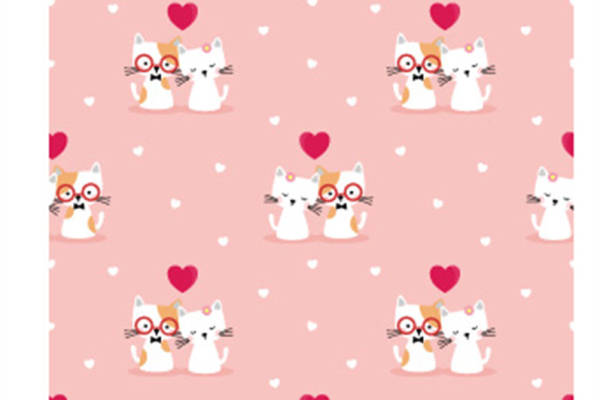 可爱卡通猫咪眼镜图案面料印花服装印花设计