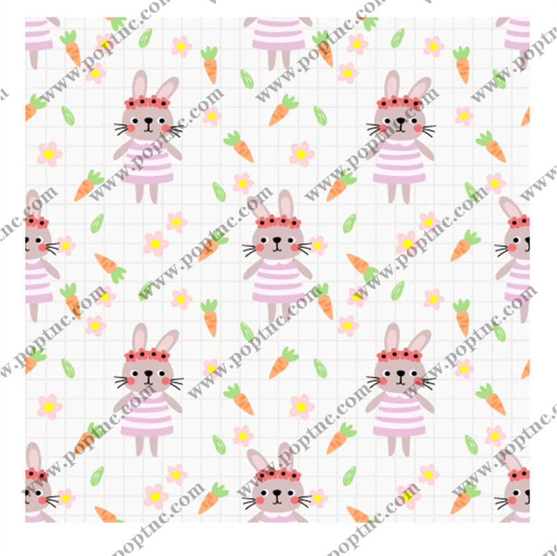可爱卡通兔子胡萝卜图案面料印花服装印花设计