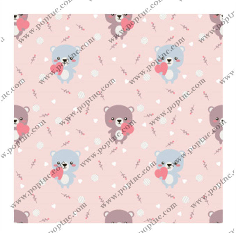 可爱卡通熊面料印花,温馨儿童服装印花设计