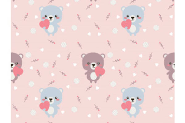 可爱卡通熊面料印花,温馨儿童服装印花设计
