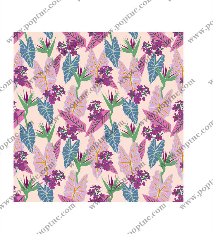 时尚花卉图案面料印花,优雅服装印花设计