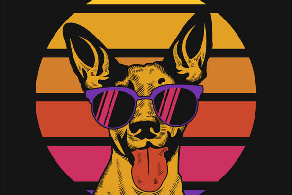 时尚潮流狗头裁片印花服装印花设计