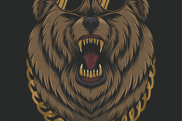 时尚个性熊头裁片印花服装，街头潮流必备单品