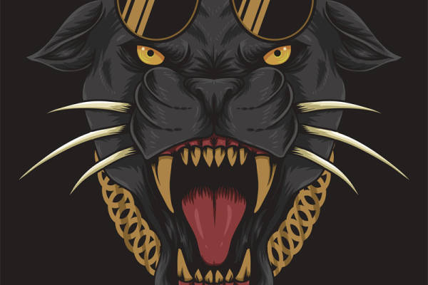 时尚街头风格野猪裁片印花服装印花设计