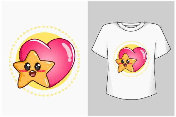 可爱星星与心形裁片印花服装,展现个性魅力