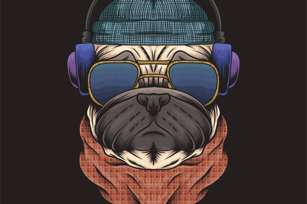 时尚潮牌狗狗裁片印花服装印花图案设计