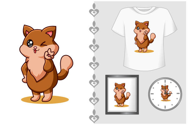 可爱卡通松鼠裁片印花服装，时尚休闲服装印花设计