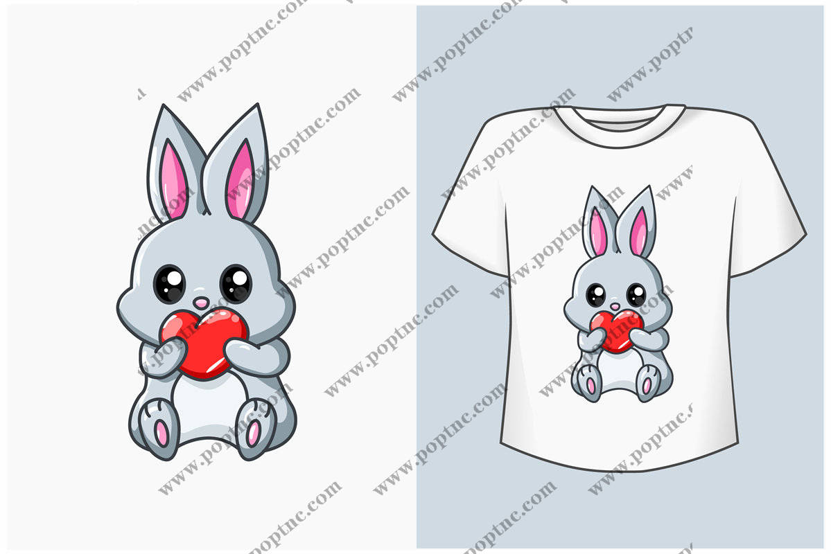 可爱卡通兔子裁片印花服装,展现个性时尚风格