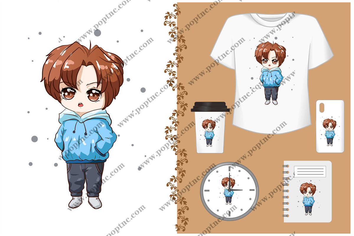 卡通人物裁片印花服装印花设计,可爱风格多用途应用