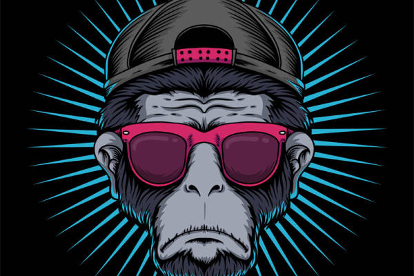 时尚街头风格大猩猩裁片印花服装印花设计