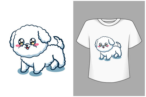 可爱卡通小狗裁片印花服装印花设计