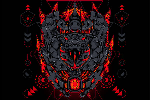 未来科技风格裁片印花服装印花设计