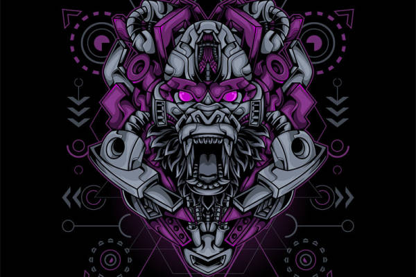 未来科技风格裁片印花服装印花设计