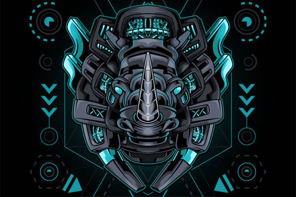 未来科技风格裁片印花服装印花设计